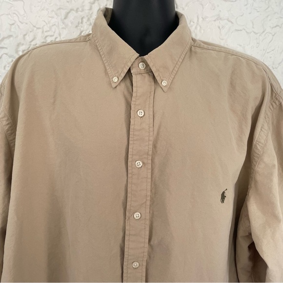 Ralph Lauren Men’s Long Sleeve Button Down Size 3XLT Tan - Picture 3 of 7